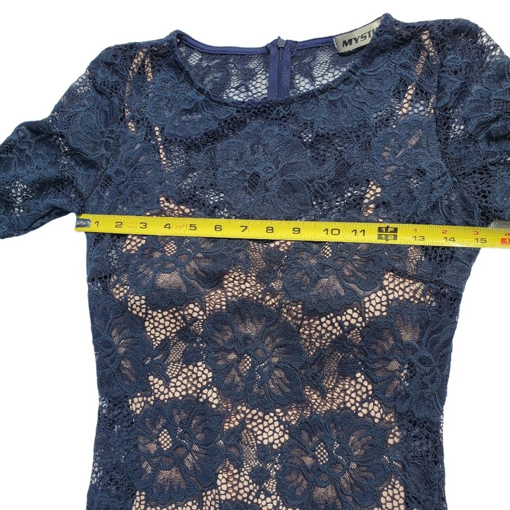 Mystic Navy Lace Mini Bodycon Dress - Picture 6 of 7